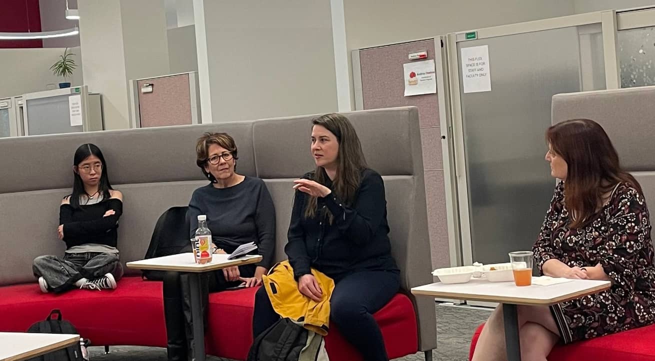 Zuzana speaking to BDIC students, faculty, and staff