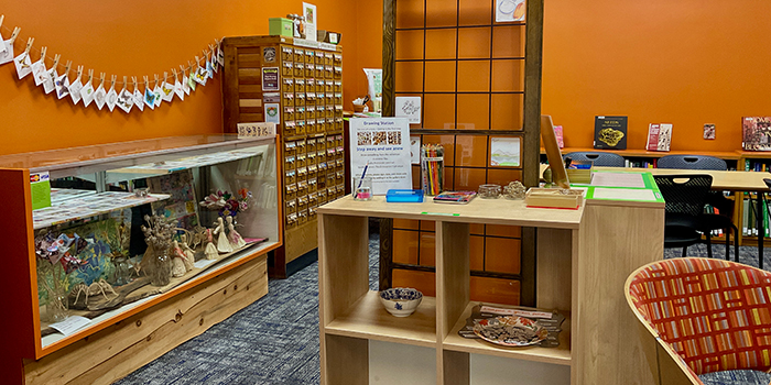 The Mass Aggie Seed Library and the Herb Library @UMass share space in the Science and Engineering Library.