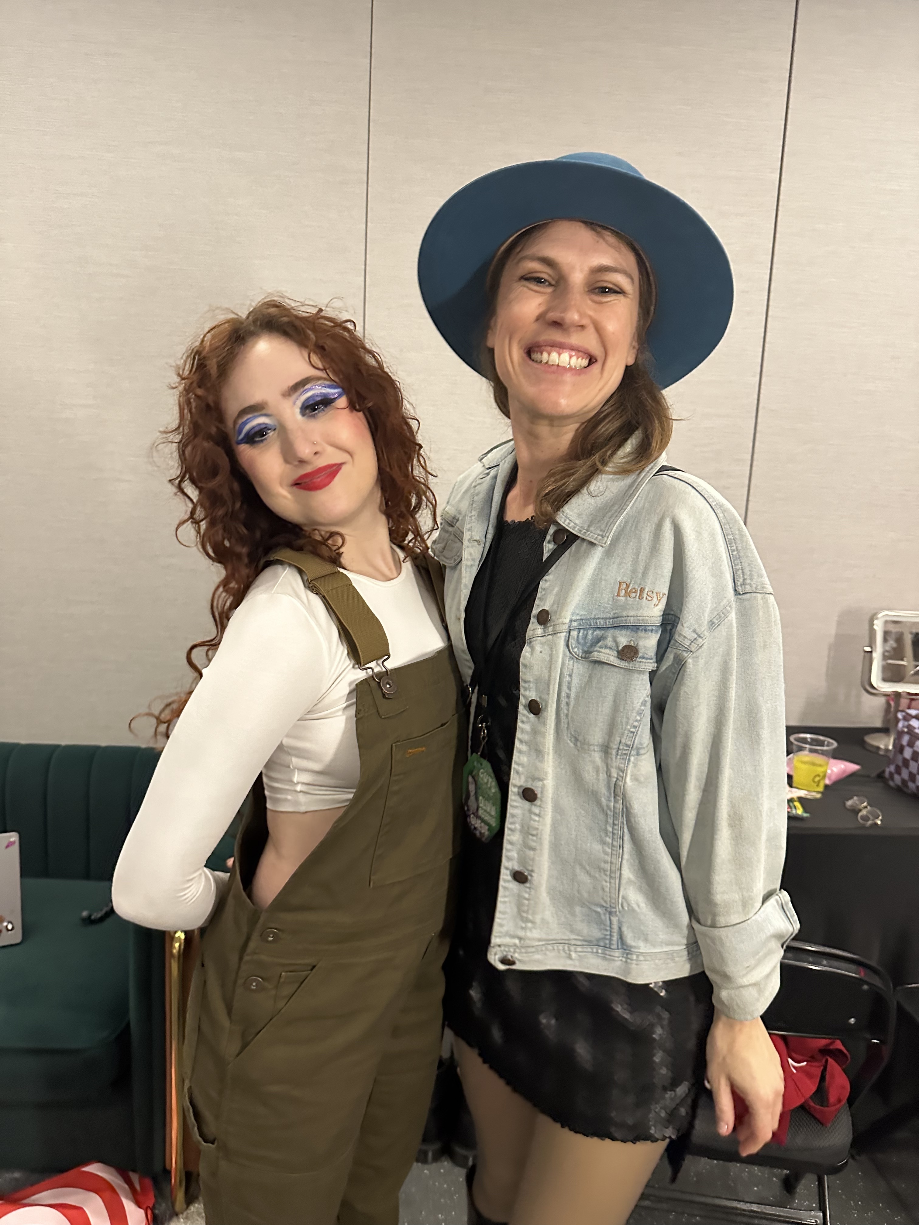 Artist Chappel Roan and Jillian Clark backstage at the Boston Garden.  