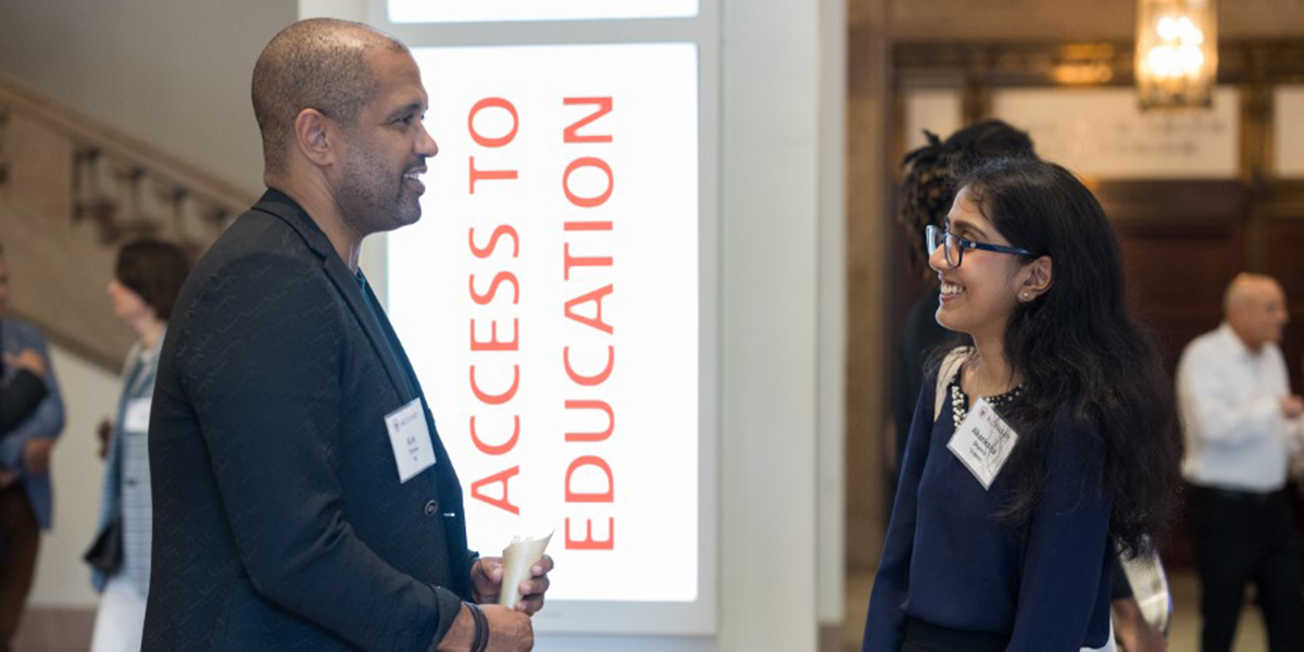 UMass Amherst Alumni Kirk Thorne '06 and Akanksha Sharma.