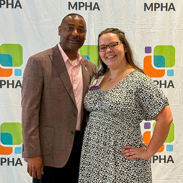 When receiving the Local Public Health Leadership Award, Victoria Selser ’20 was joined by one of her most influential mentors, Professor and Senior Vice Provost for Equity and Inclusion Wilmore Webley.