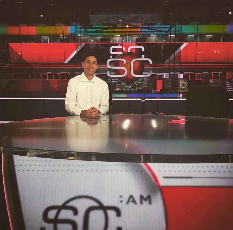 ESPN Desk – Jeremy Bhandari ’18 sits at a Sportscenter desk during his time working for ESPN.