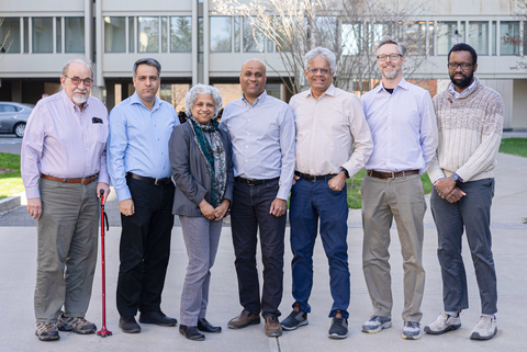 (L-R) W. Richard Adrion, Mohammad Hajiesmaili, Neena Thota, Prashant Shenoy, Ramesh Sitaraman, David Irwin, Jimi Oke