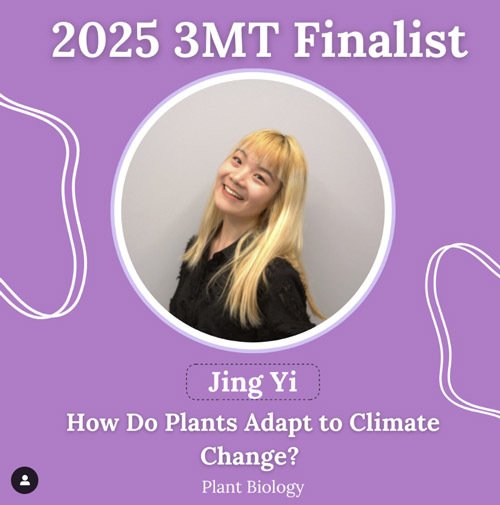 2025 3MT Finalist, Jing Yi, How Do Plants Adapt to Climate Change? Plant Biology