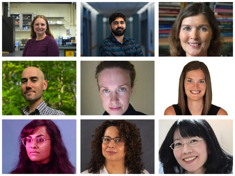 Top row, l-r: Emily Kumpel, Ravi Karkar, Cynthia Gerstl-Pepin. Middle row, l-r: Luke Bloomfield, Janine Solberg, Alicia Johnson. Bottom row, l-r: Roopa Vasudevan, Martha Fuentes-Bautista, Yuki Yoshimura.